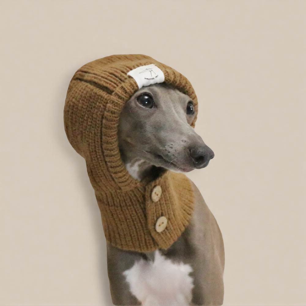 Whippet & Italian Greyhound Knitted Dog Snood – Soft Winter Ear Cover for Sighthounds