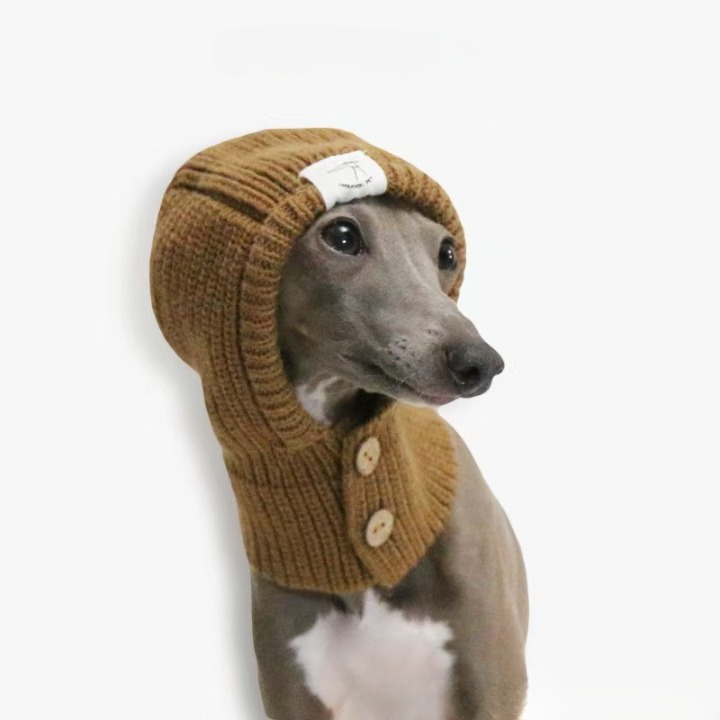 Whippet & Italian Greyhound Knitted Dog Snood – Soft Winter Ear Cover for Sighthounds