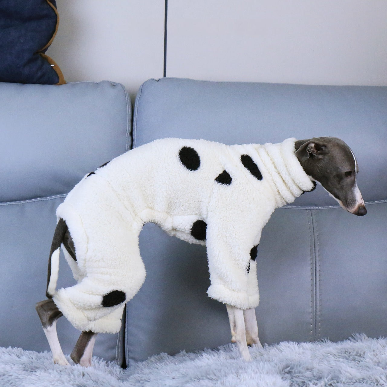 Whippet & Italian Greyhound Winter Pajamas – Warm Fleece Dog Bodysuit