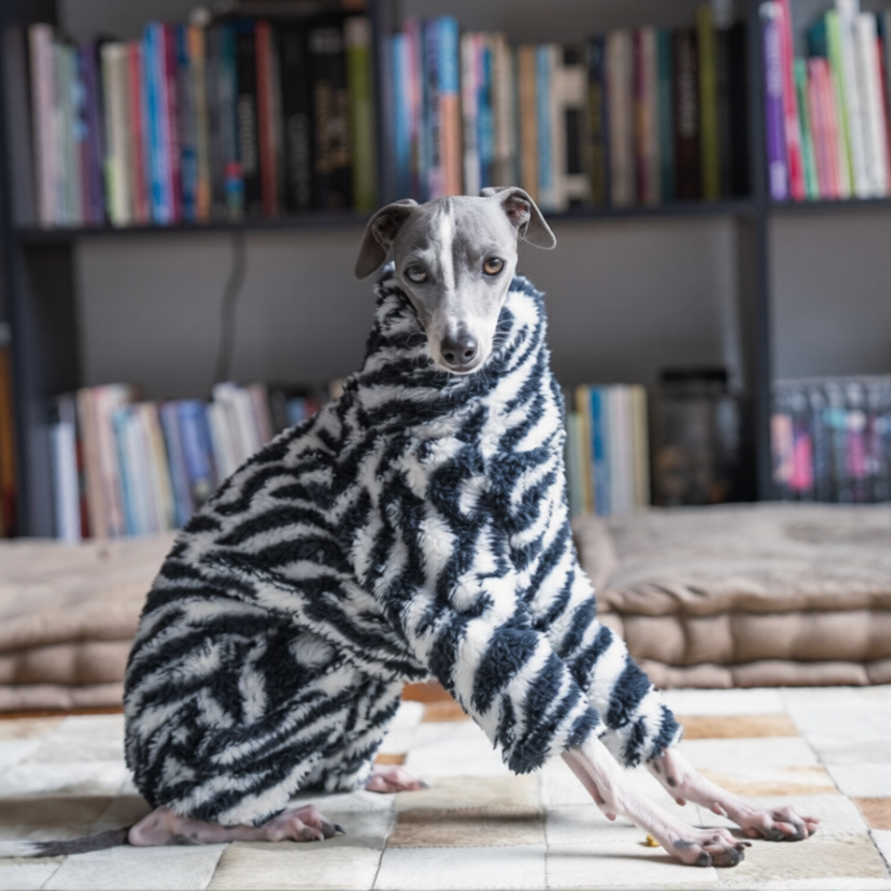 Whippet & Italian Greyhound Winter Pajamas – Warm Fleece Dog Bodysuit
