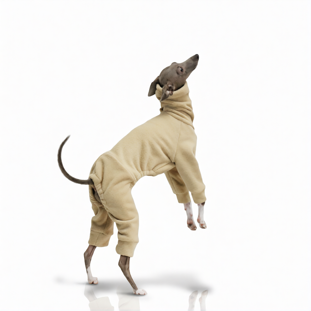 Whippet & Italian Greyhound Fleece Pajamas – Warm Winter Dog Bodysuit