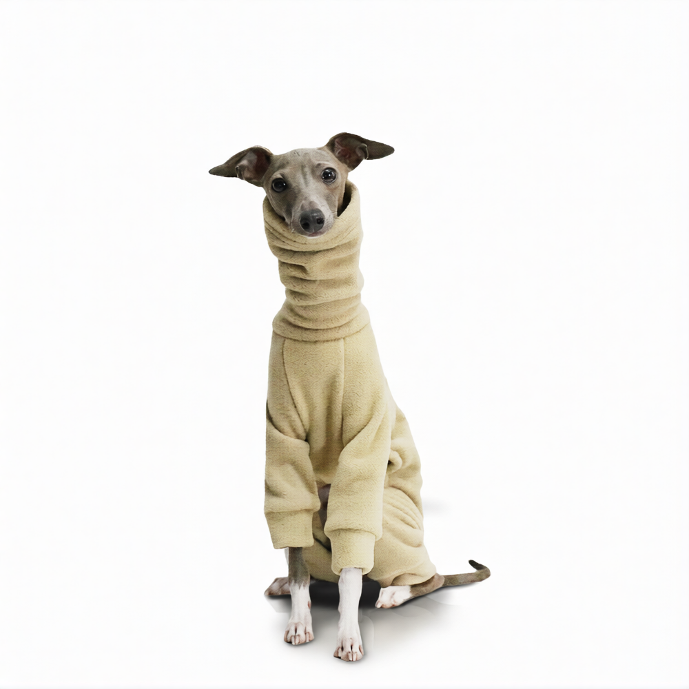 Whippet & Italian Greyhound Fleece Pajamas – Warm Winter Dog Bodysuit
