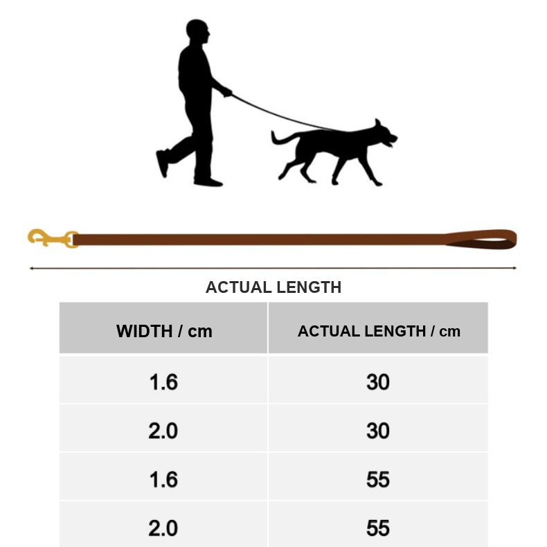 Leather Short Dog Leash for Medium & Large Dogs – Heavy-Duty Walking Lead