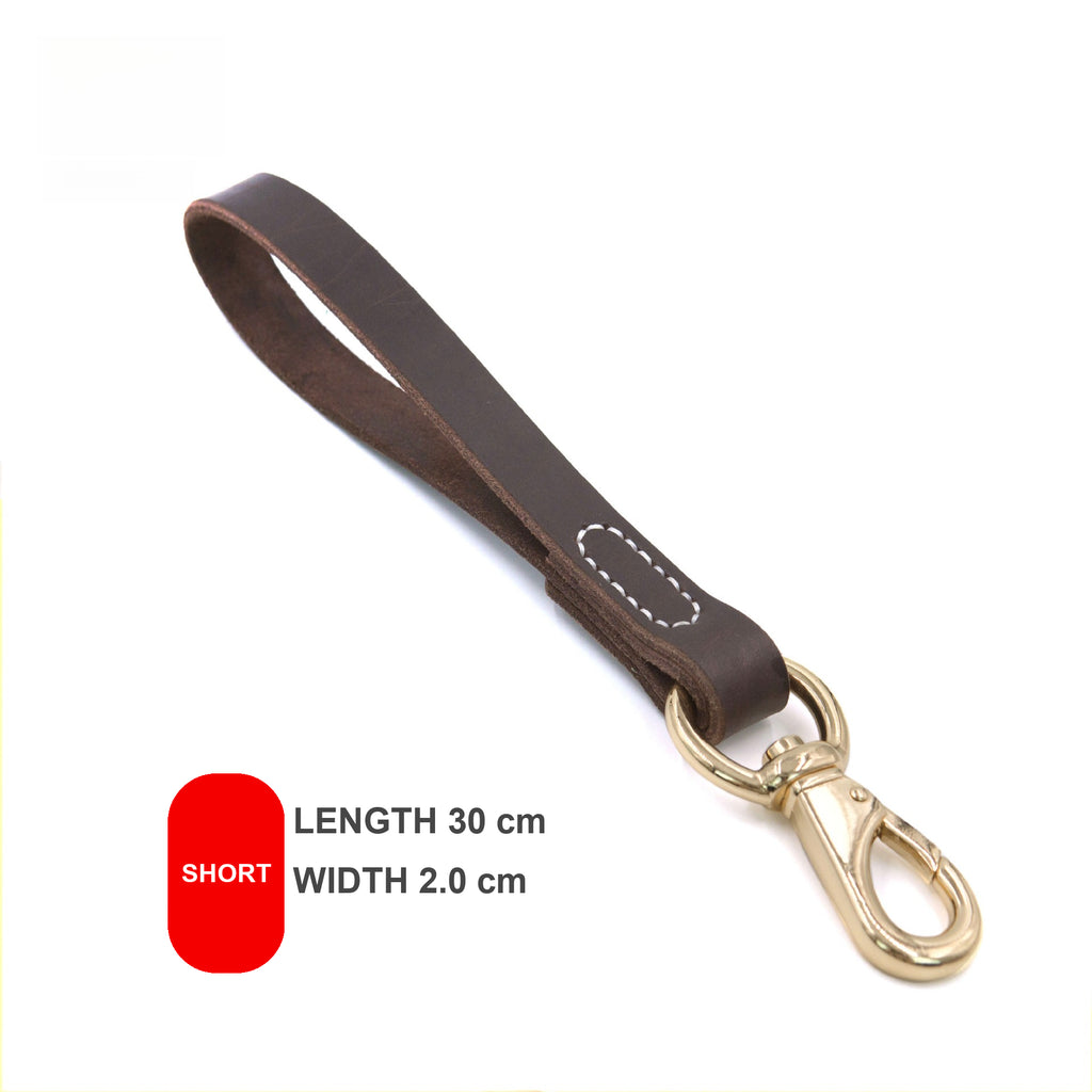 Leather Short Dog Leash for Medium & Large Dogs – Heavy-Duty Walking Lead