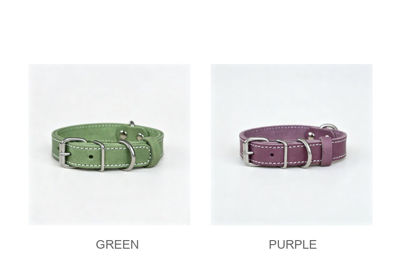 Leather Dog Collar with Stainless Steel Hardware – Classic Adjustable Pet Collar