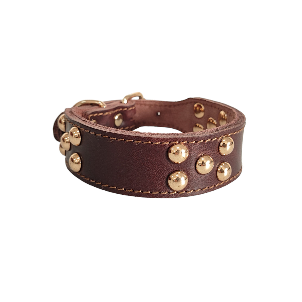 Whippet & Italian Greyhound Genuine Leather Studded Collar – Wide Sighthound Dog Collar