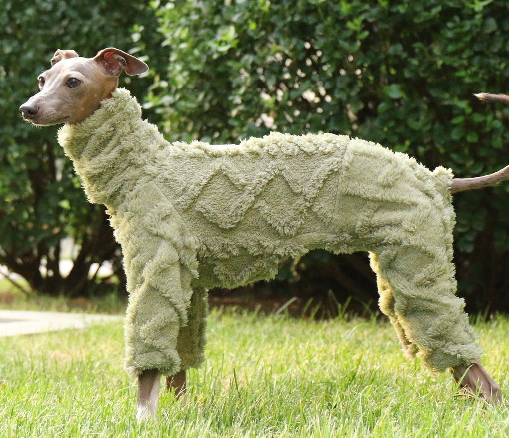 Whippet & Italian Greyhound Fleece Jumpsuit – Warm Winter Dog Pajamas