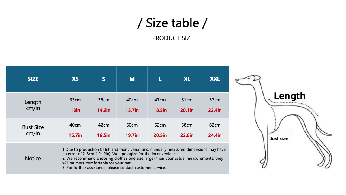 Dog Size Guide Large